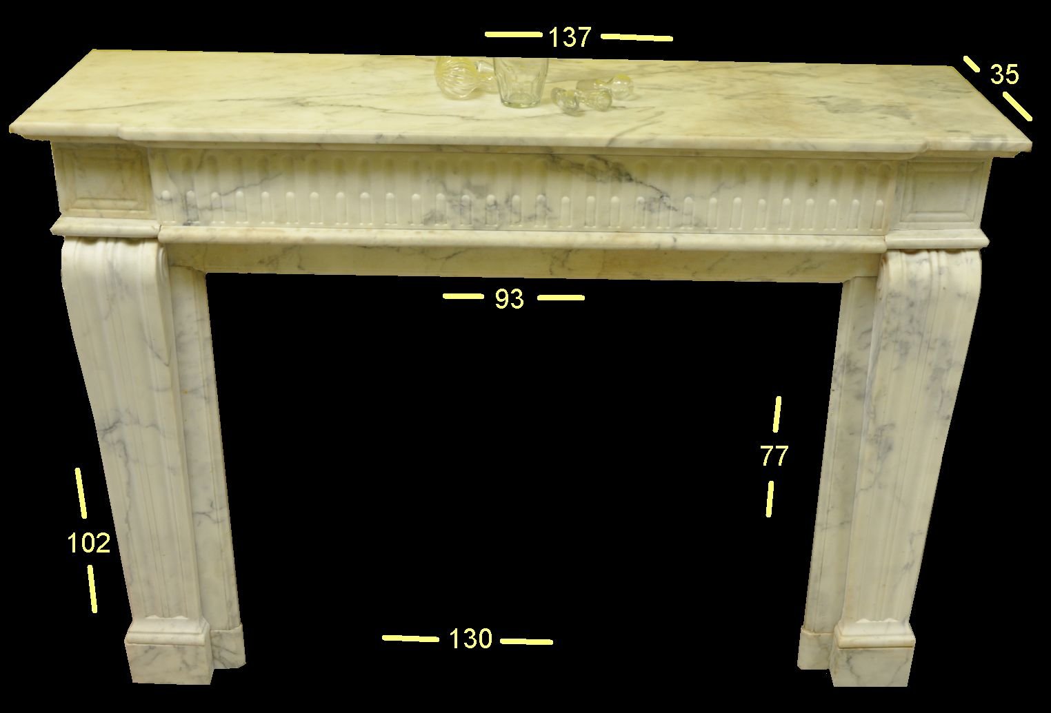 Fireplace In Carrara White Marble 19th Century Archistory Belgian   Fireplace Carrare Mable 19th 